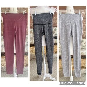 Athleta Leggings Bundle of 3 Primrose Chaturanga Floral Gray Burgundy S Gym Yoga